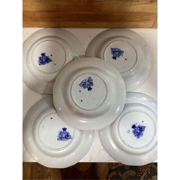 5 Royal Cauldron Stone Ware Bentick Flow Blue Soup Salad Vintage England 9” - Picture 4 of 5